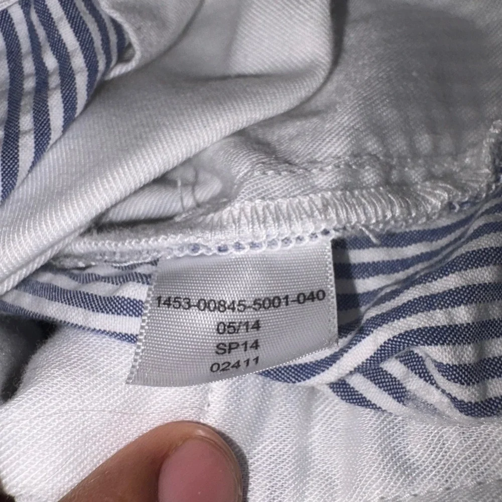 JOS. A. BANK Seersucker Pants Mens 32x30 Blue Striped Cotton Pleated Stays Cool